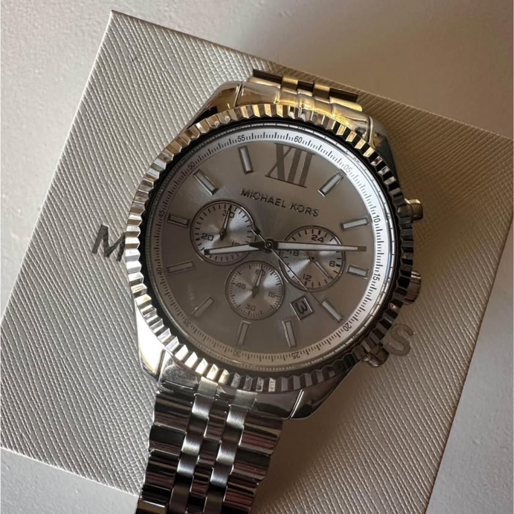 Michael Kors Silver Tone Chronograph Watch